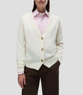Suéter cuello V liso Mujer