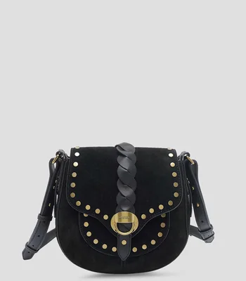 Bolsa crossbody lisa con remaches Mujer
