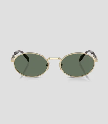 Lentes de sol ovalados dorado Unisex