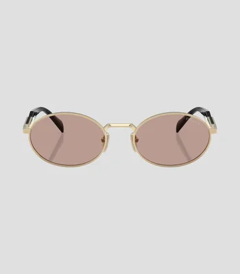 Lentes de sol ovalados dorado Unisex