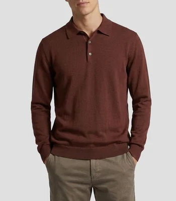 Suéter cuello camisero liso Hombre