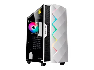 Gabinete Gamer ABYSS 2500 ATX RG Cristal Templado blanco YGA-49702