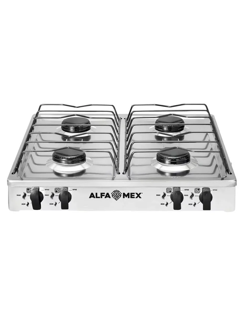 Parrilla de gas 312-6-blanco de acero inoxidable
