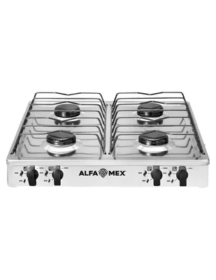 Parrilla de gas 312-6-blanco de acero inoxidable