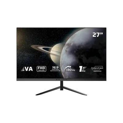 Monitor Gamer Balam Rush Titan MTG27Y 27 Full HD 180Hz Puerto USB Tipo C HDMI DisplayPort Plano Negro