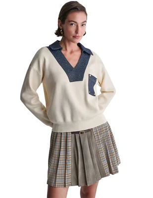 Suéter cuello polo para mujer