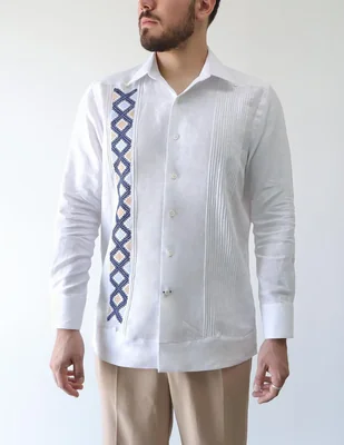 Guayabera manga larga para hombre