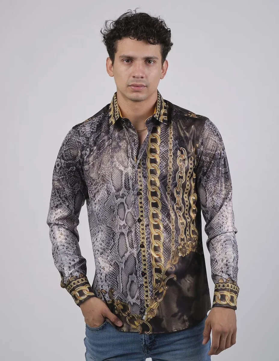 Camisa casual manga larga para hombre