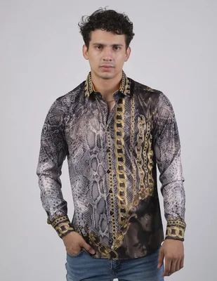 Camisa casual manga larga para hombre