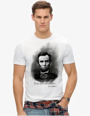 Playera Abraham Lincoln cuello redondo para hombre