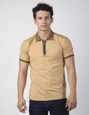 Playera tipo polo BZ-101-Khaki para hombre