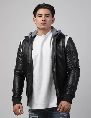 Chamarra casual con capucha para hombre