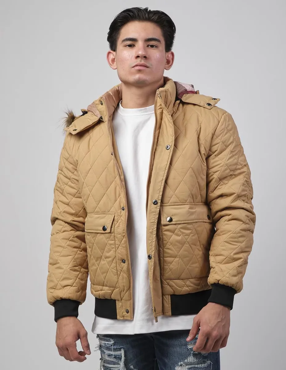 Chamarra casual con capucha para hombre
