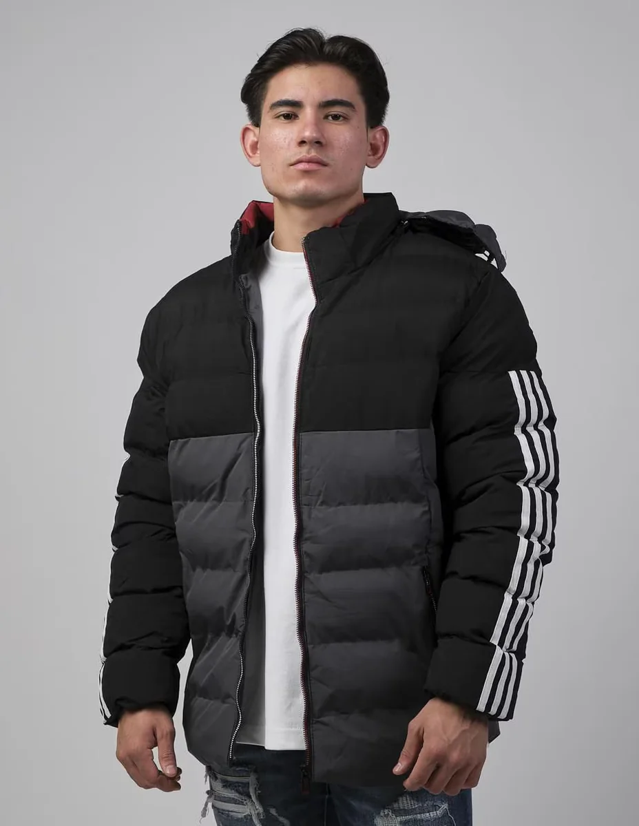 Chamarra casual con capucha para hombre