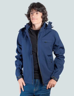 Chamarra casual capucha desmontable para hombre
