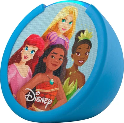 Bocina Inteligente Amazon Echo Pop Kids Con Princesas de Disney Color Azul