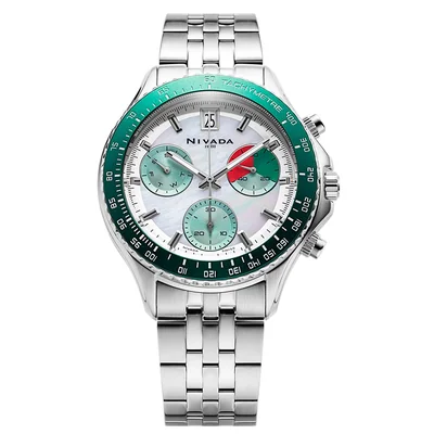 Reloj Nivada Para Hombre Moonmaster Premium Chrono Cara Verde Indi