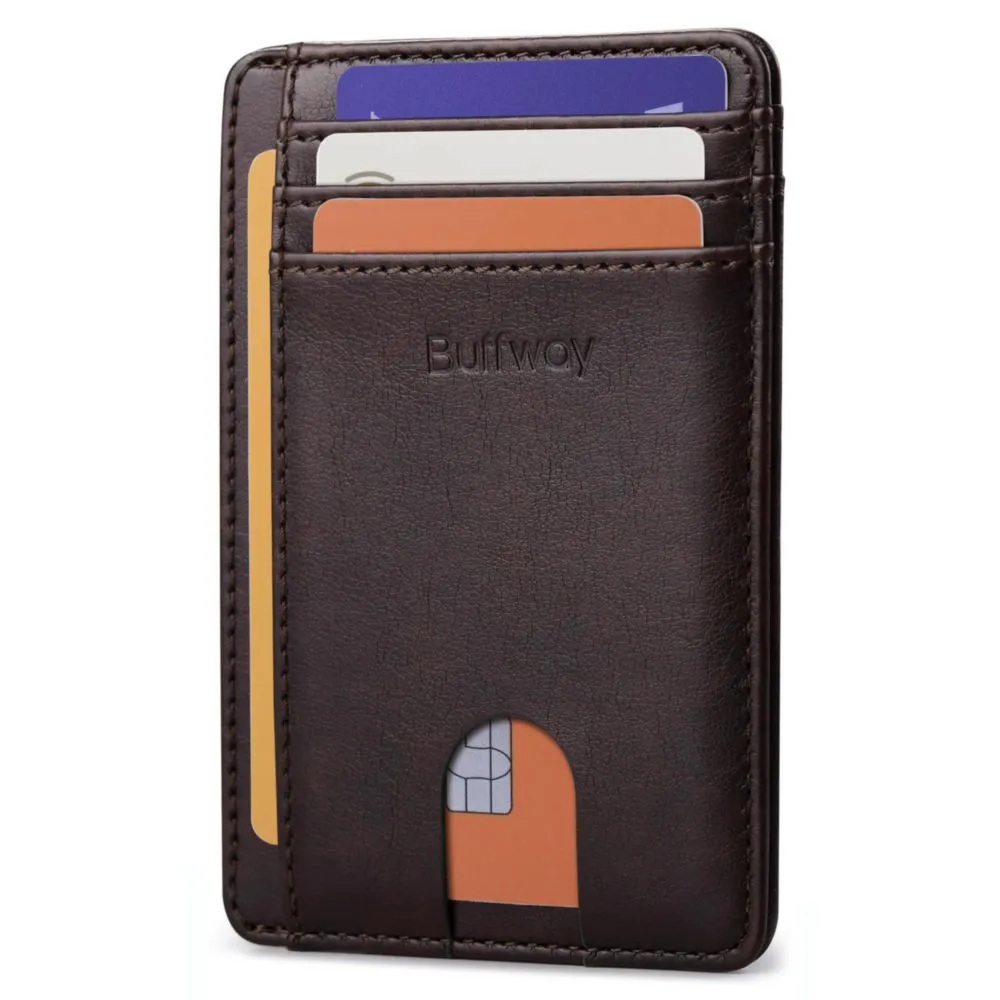 Cartera Buffway RFID Slim Pebble Marrón