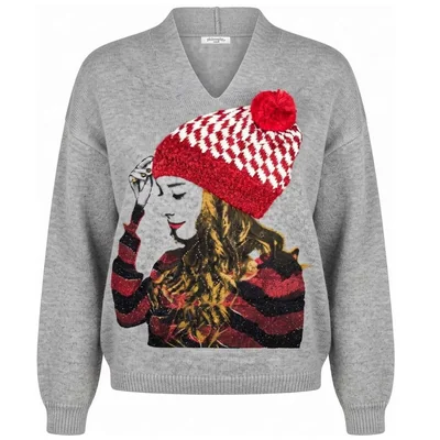 Suéter Estampado Cuello V Philosophy Woman para Mujer Casual