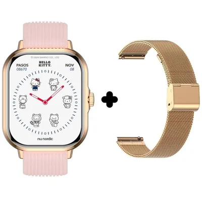 Set Smartwatch Nu Nordic para Mujer Hello Kitty Hk1015Ts