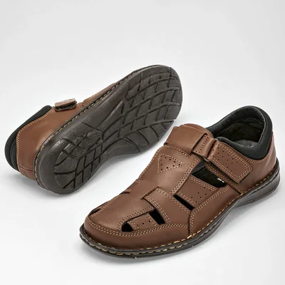 SANDALIA PISO CERRADO HOMBRE Vandana 364 CAMEL NEGRO