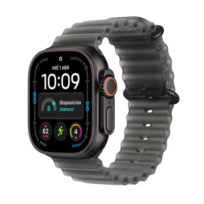 Apple Watch Ultra 4 (GPS + Celular) 49mm Titanio Negro + Correa Ocean Negro Translúcido - Unitalla