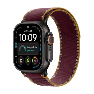 Apple Watch Ultra 4 (GPS + Celular) 49mm Titanio Negro + Correa Trail Borgoña - Talla M/L