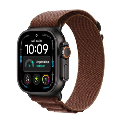 Apple Watch Ultra 4 (GPS + Celular) 49mm Titanio Negro + Correa Alpine Borgoña - Talla M