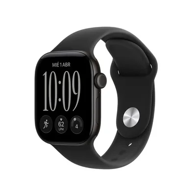 Apple Watch Series 12 (GPS) 42mm Aluminio Negro + Correa Deportiva Negra - Talla S/M