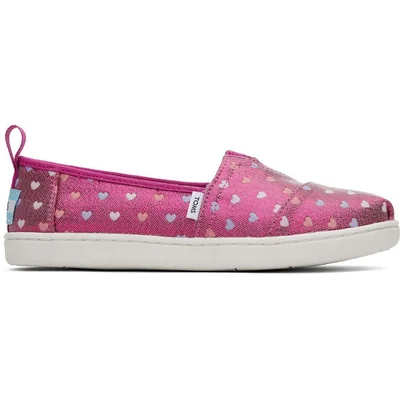Alpargatas Toms Glimmer Corazones Fucsia