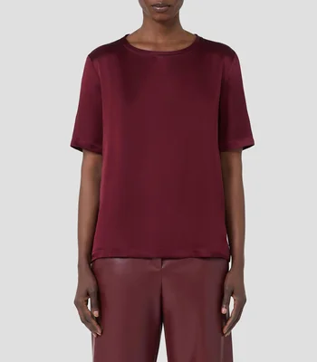 Blusa lisa manga corta Mujer