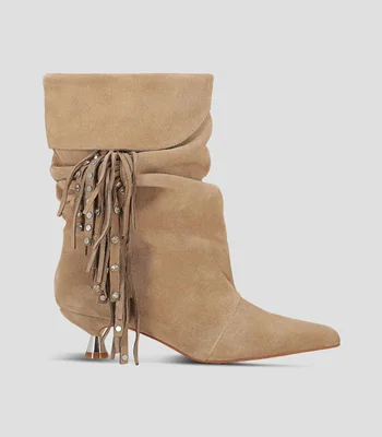 Botines en piel con Tacón delgado de 5 cm Mujer