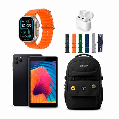 Combo Estudiante Urbano: Tablet 5G 256GB + Mochila + Smartwatch + Audífonos + SIM Telcel Paquete 150