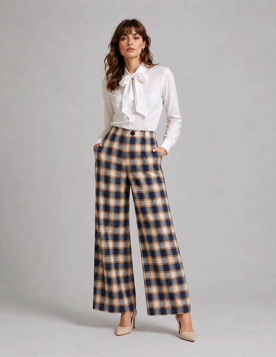 Pantalón regular acampanado para mujer
