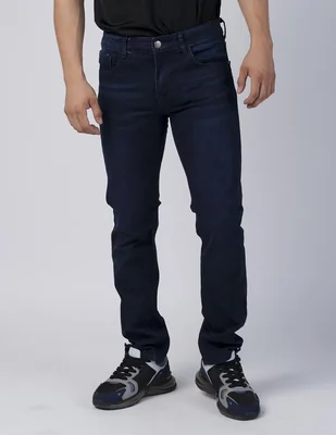 Jeans slim lavado obscuro para hombre