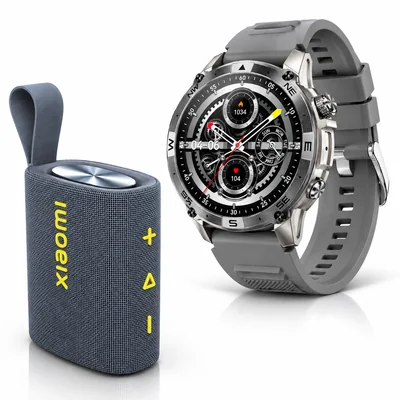 SMARTWACTH G-TIDE R6 PRO (GRIS) + BOCINA SOUND POCKET (AZUL)