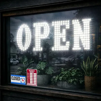 Letrero LED "Abierto" LemonNova 81 cm x 28 cm Súper Brillante