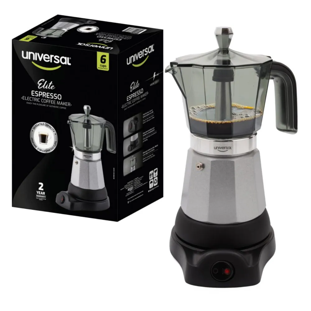 Cafetera Moka universal 300 ml eléctrica 480 W 6 tazas