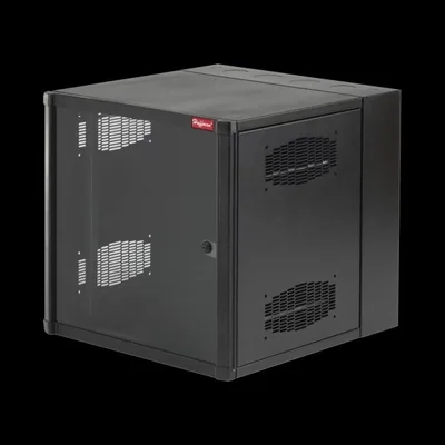 Gabinete AccessPlus de 19 UR Montaje en Pared de 19in, Rieles Numerados y Roscados #10-32, Puerta con Ventana de Seguridad, 600 mm de Ancho, 637 mm de Profundidad, Color Negro