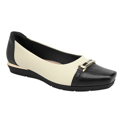 Zapato con Aplicación Herraje Piccadilly Hueso con Puntera Texturizada para Mujer