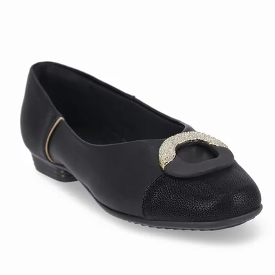 Balerina con Aplicación Herraje Piccadilly Negro para Mujer