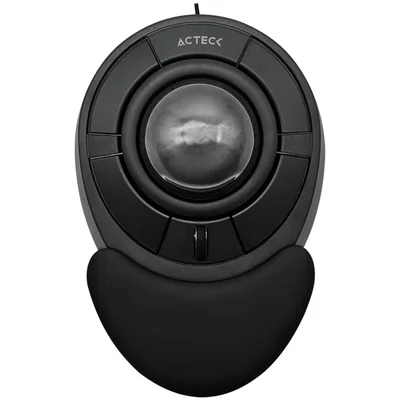 Mouse Trackball Acteck Virtous Art X Mi787 Usb 2.4 Ghz 1600dpi 4 Botones Ergonomico Negro