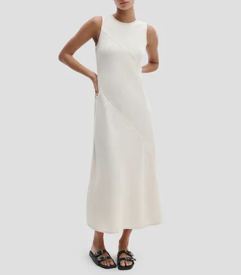 Vestido largo liso Mujer