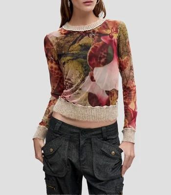 Blusa fantasía manga larga Mujer