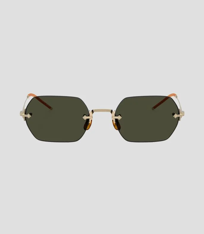 Lentes solares cuadrados dorado Mujer