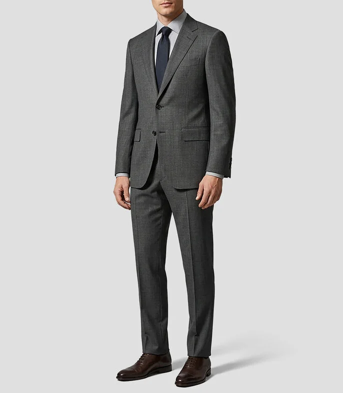 Traje de lana corte regular jaspeado Hombre