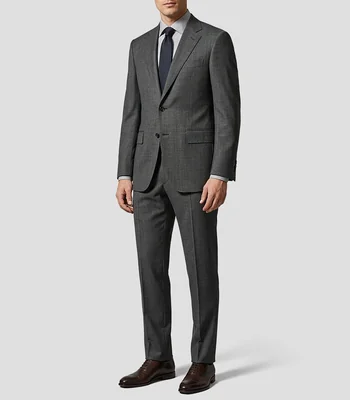 Traje de lana corte regular jaspeado Hombre