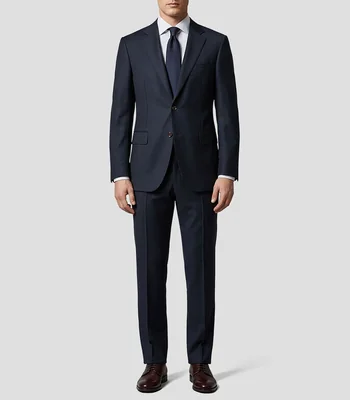 Traje de lana corte regular a rayas Hombre