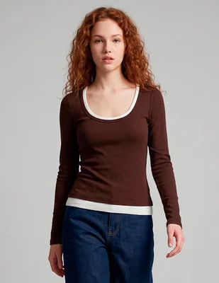 Blusa manga larga para mujer