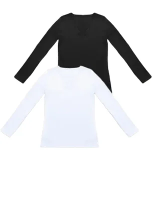 Camiseta oscar hackman cuello v regular manga larga de algodón pima